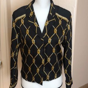 Black and gold blouse